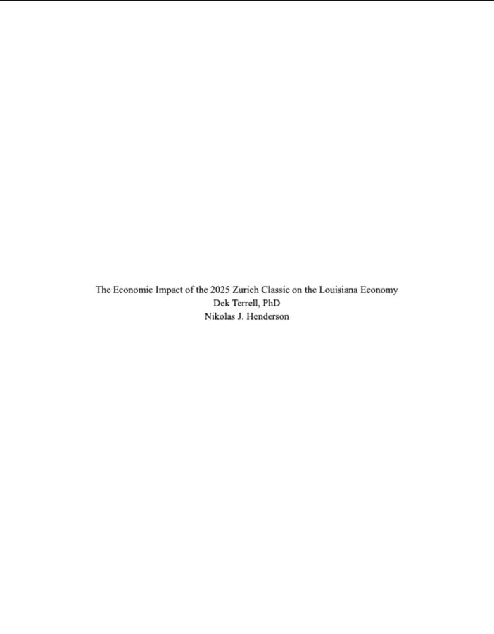 Economic Impact Report - 2025 Zurich Classic