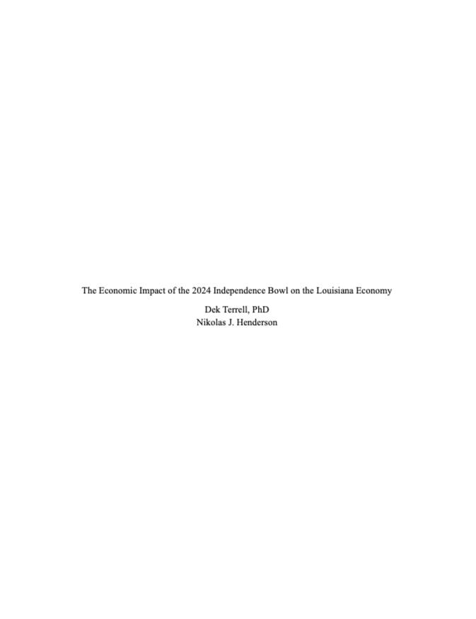 Economic Impact Report - 2024 Independence Bowl